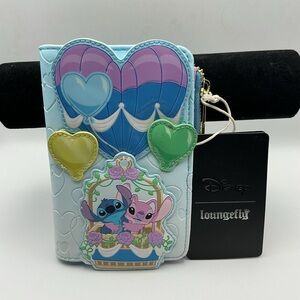 Disney Loungefly Stitch & Angel Hot Air Balloon Wallet NWT